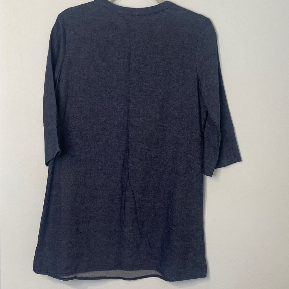 Denim Blue lightweight Tunic with Embroidery Womens Medium - Picture 5 of 7